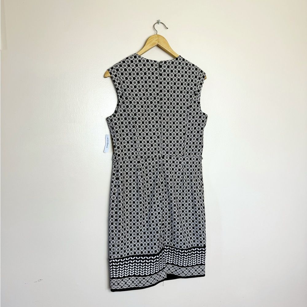 CLEARANCE! Dressbarn Patterned Sleeveless Belted Sheath Dress Size 12 NWT - Picture 5 of 8